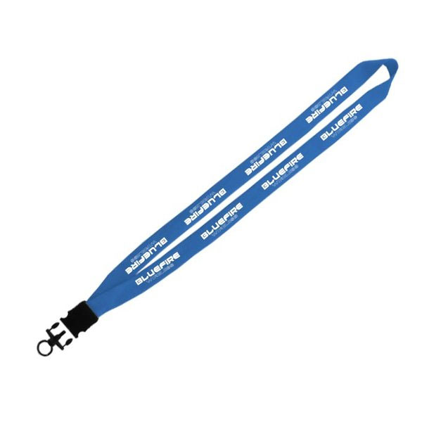 Custom Knitted Cotton Lanyard with Snap Buckle Release 3/4 Inch Royal