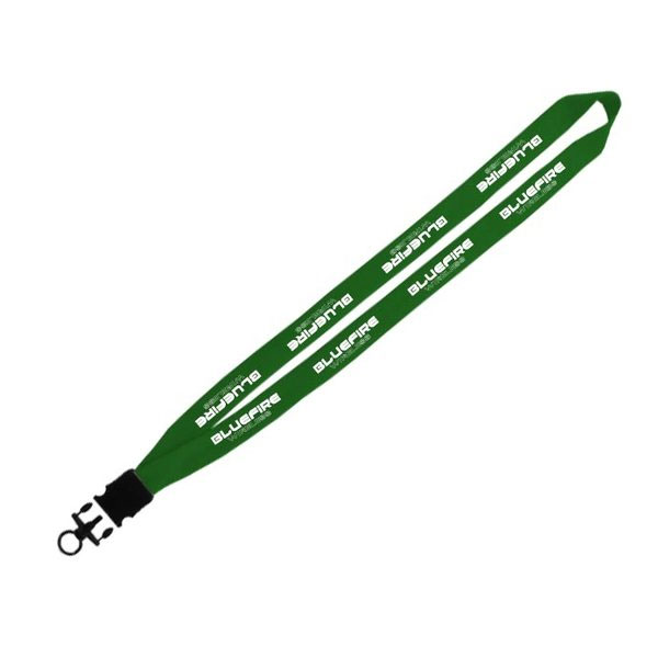 Custom Knitted Cotton Lanyard with Snap Buckle Release 3/4 Inch Forest Green