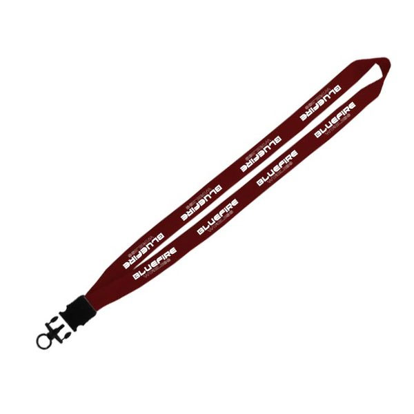 Custom Knitted Cotton Lanyard with Snap Buckle Release 3/4 Inch Burgundy