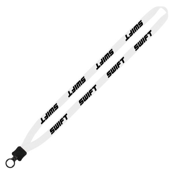 Smooth Nylon Lanyard with O-ring Attachment 1/2 Inch White