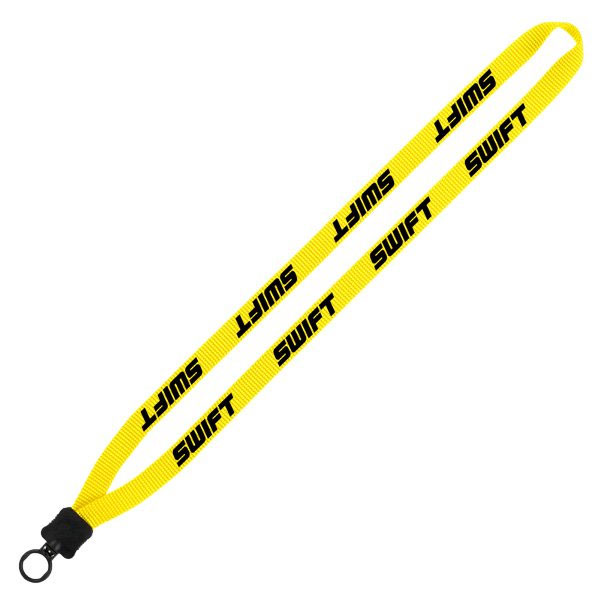 Smooth Nylon Lanyard with O-ring Attachment 1/2 Inch Yellow