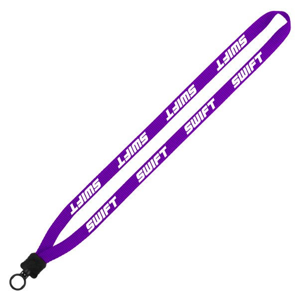 Smooth Nylon Lanyard with O-ring Attachment 1/2 Inch Purple