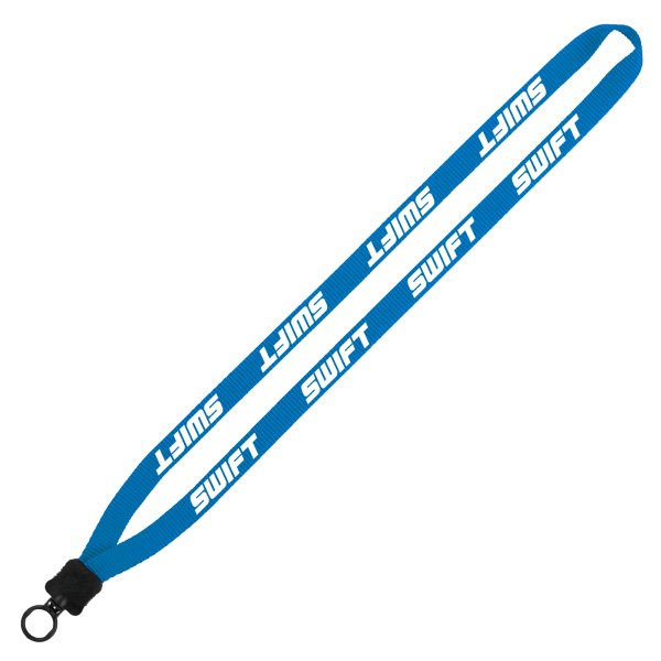 Smooth Nylon Lanyard with O-ring Attachment 1/2 Inch Electric Blue