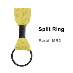 Custom Economy Polyester Lanyard with Metal Crimp & Split-Ring