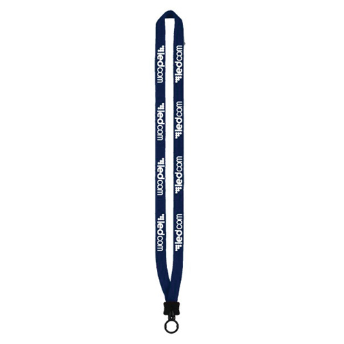 Knitted Cotton Lanyard With Standard O-Ring 1/2 Inch Navy