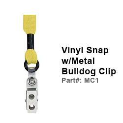 Polyester Slide Release Lanyard 3/4 Inch Vinyl Snap w/Metal Bulldog Clip (MC1)