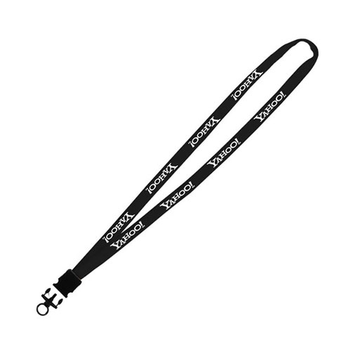 Stretchy Elastic Tube Lanyard with O-ring Attachment 3/8 Inch Black