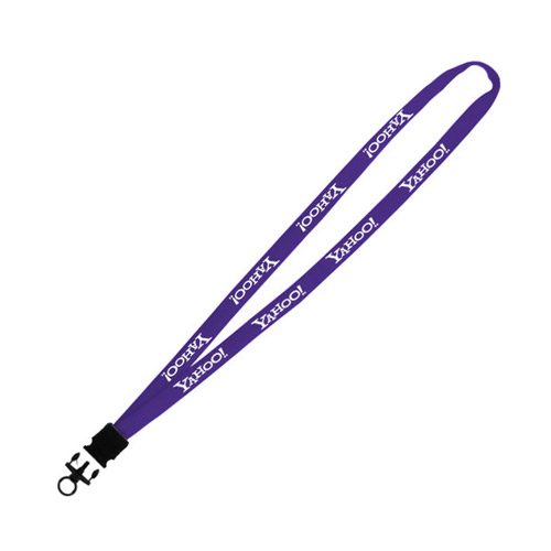 Stretchy Elastic Tube Lanyard with O-ring Attachment 3/8 Inch Purple