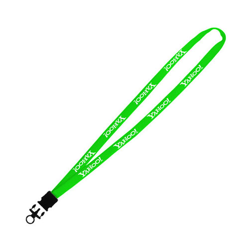 Stretchy Elastic Tube Lanyard with O-ring Attachment 3/8 Inch Neon Green