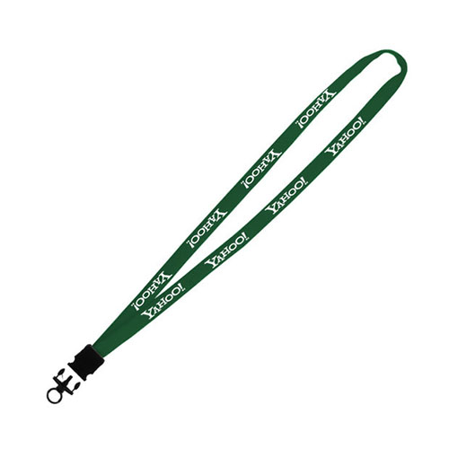 Stretchy Elastic Tube Lanyard with O-ring Attachment 3/8 Inch Forest Green