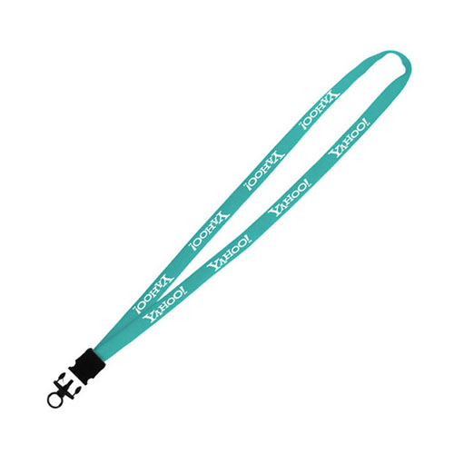 Stretchy Elastic Tube Lanyard with O-ring Attachment 3/8 Inch Turquoise