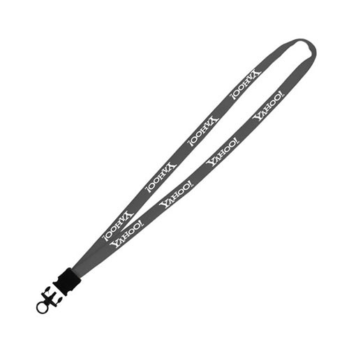 Stretchy Elastic Tube Lanyard with O-ring Attachment 3/8 Inch Dark Gray