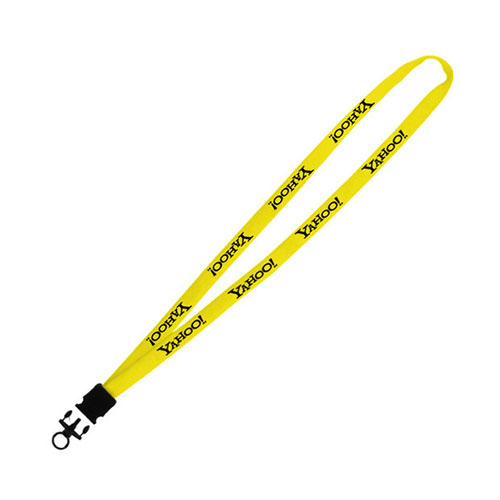 Stretchy Elastic Tube Lanyard with O-ring Attachment 3/8 Inch Yellow