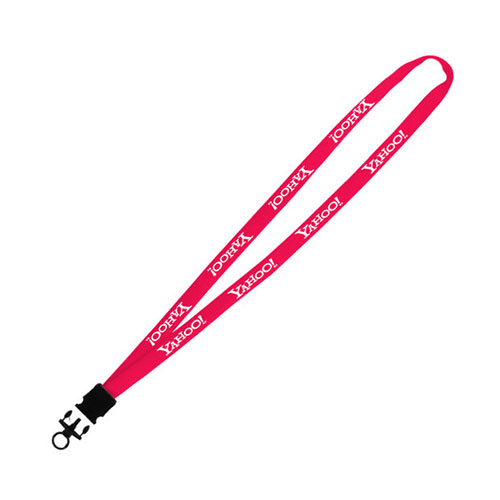 Stretchy Elastic Tube Lanyard with O-ring Attachment 3/8 Inch Neon Red