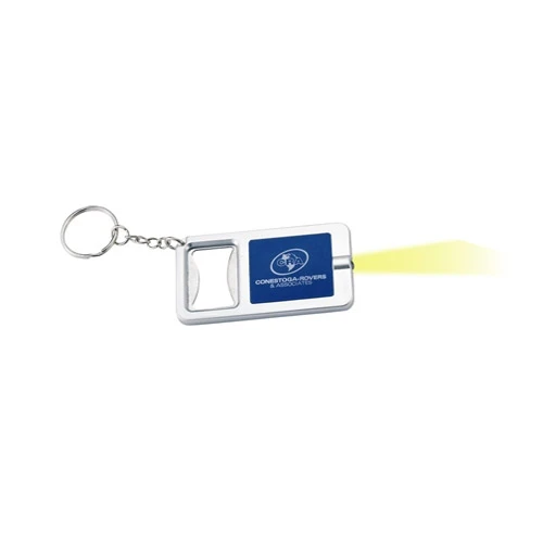 Flashlight and Bottle Opener Keychain Blue