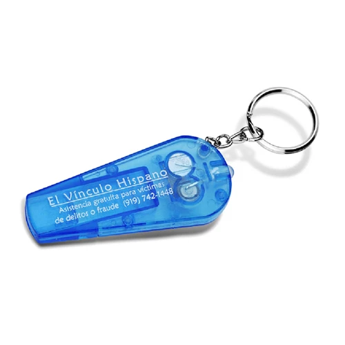 Flashlight Whistle Keychain Blue