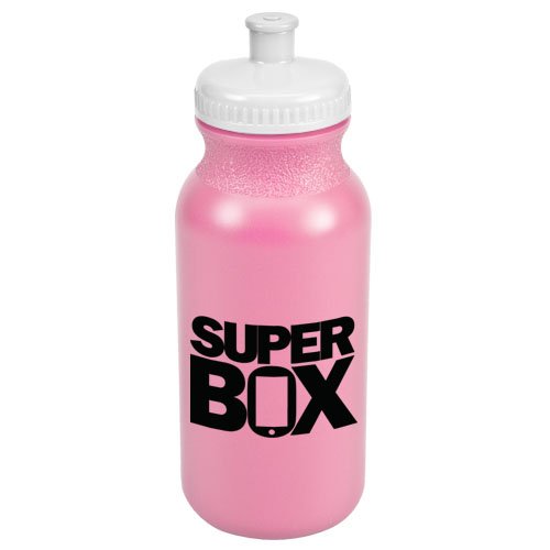 Bike Bottle BPA Free - Colors - 20 oz Pink/White