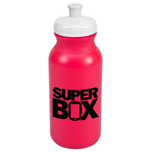 Bike Bottle BPA Free - Colors - 20 oz Hot Pink/White