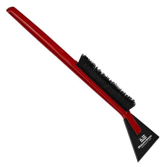 Deluxe Ice Scraper Snowbrush  Translucent Red/Black