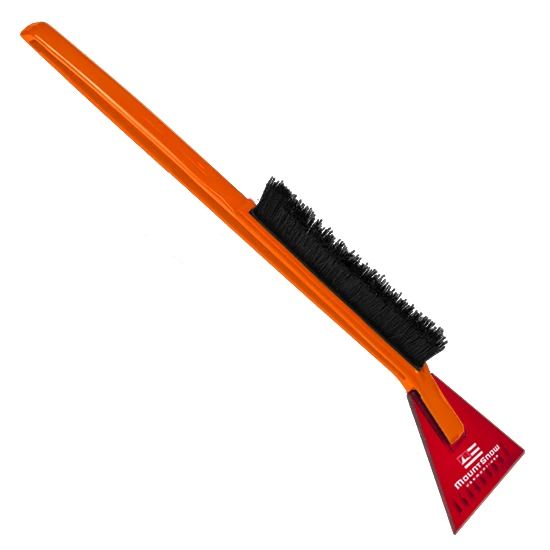 Deluxe Ice Scraper Snowbrush  Translucent Red/Orange