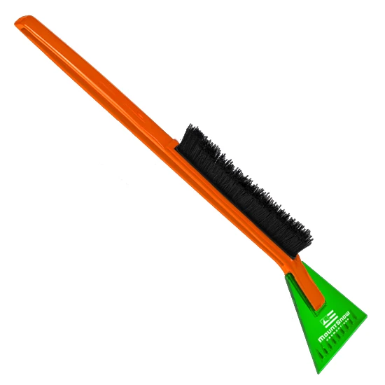 Deluxe Ice Scraper Snowbrush  Translucent Green/Orange
