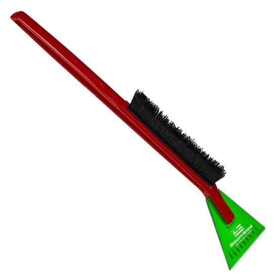 Deluxe Ice Scraper Snowbrush  Translucent Green/Red