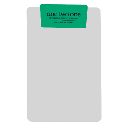 Transparent Clipboard with Jumbo Clip White/Green