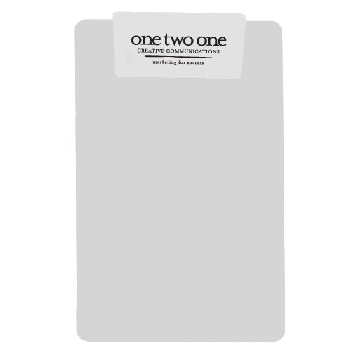 Transparent Clipboard with Jumbo Clip White/White
