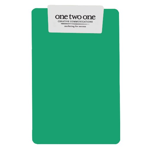 Transparent Clipboard with Jumbo Clip Green/White