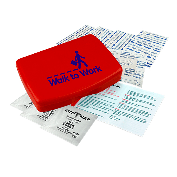 First Aid Kit with Digital Imprint Red