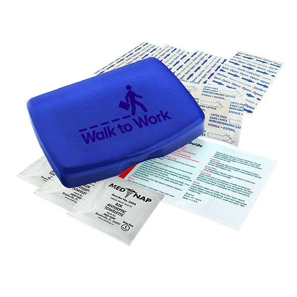 First Aid Kit with Digital Imprint Translucent Blue