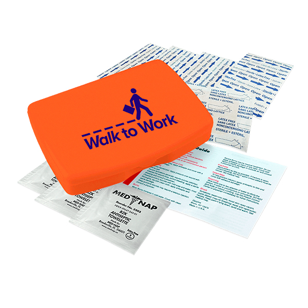 First Aid Kit with Digital Imprint Orange