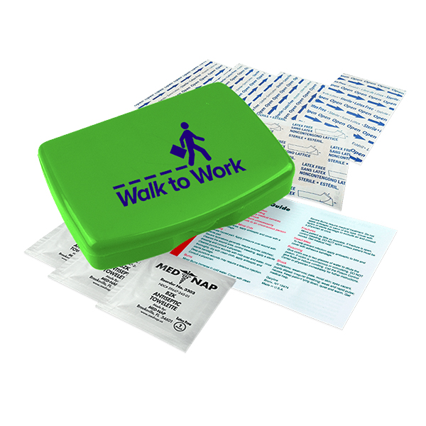 First Aid Kit with Digital Imprint Lime Green