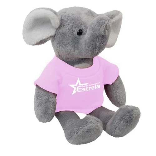 Elephant Mascot Stuffed Animal T-Shirt-Pink