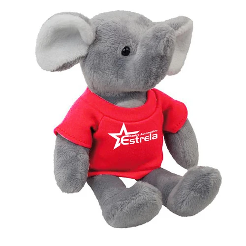 Elephant Mascot Stuffed Animal T-Shirt-Red