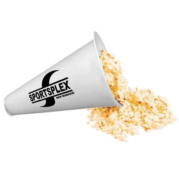 Megaphone with Popcorn Cap White