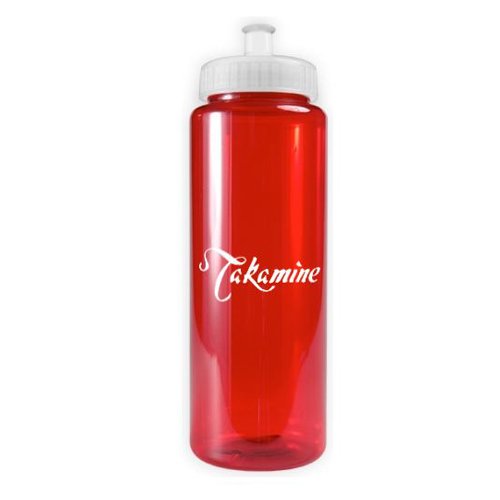 Transparent Color Bottle - 32 oz - BPA Free Translucent Red/White