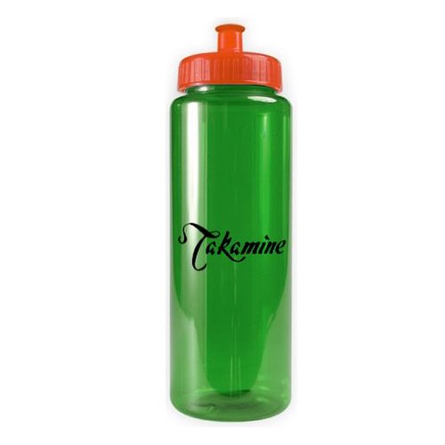 Transparent Color Bottle - 32 oz - BPA Free Translucent Green/Orange