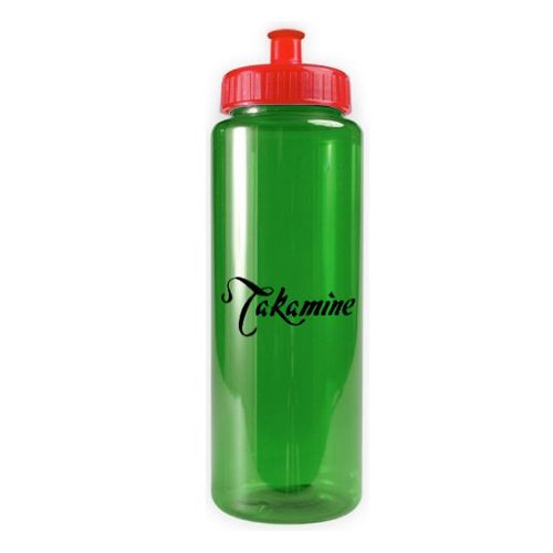 Transparent Color Bottle - 32 oz - BPA Free Translucent Green/Red