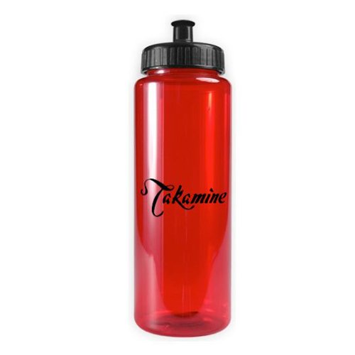 Transparent Color Bottle - 32 oz - BPA Free Translucent Red/Black