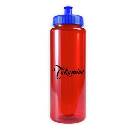 Transparent Color Bottle - 32 oz - BPA Free Translucent Red/Blue