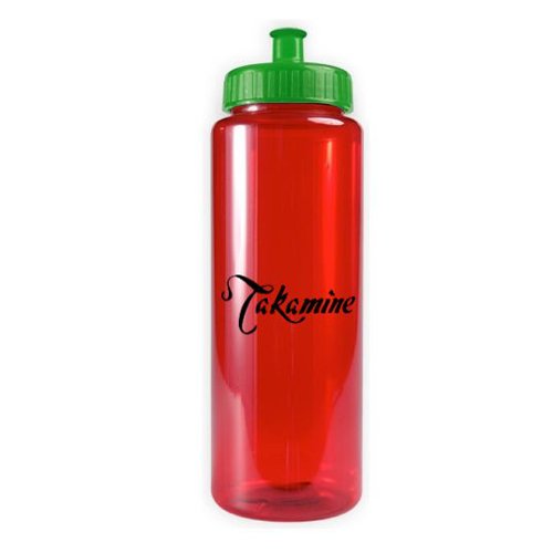 Transparent Color Bottle - 32 oz - BPA Free Translucent Red/Green