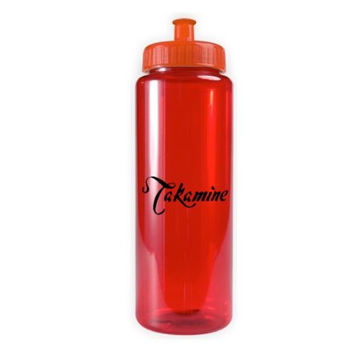 Transparent Color Bottle - 32 oz - BPA Free Translucent Red/Orange