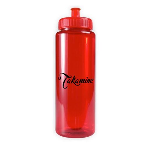 Transparent Color Bottle - 32 oz - BPA Free Translucent Red/Red