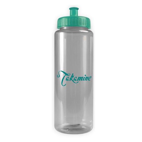Transparent Color Bottle - 32 oz - BPA Free Clear/Teal
