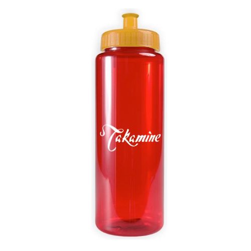 Transparent Color Bottle - 32 oz - BPA Free Translucent Red/Yellow
