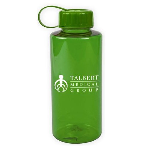 Poly-Pure Mountain Bottle - BPA Free - 36 oz. Translucent Green/Green