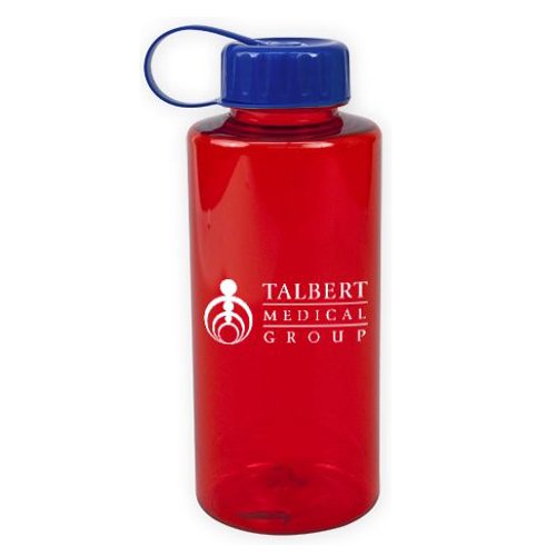 Poly-Pure Mountain Bottle - BPA Free - 36 oz. Translucent Red/Blue