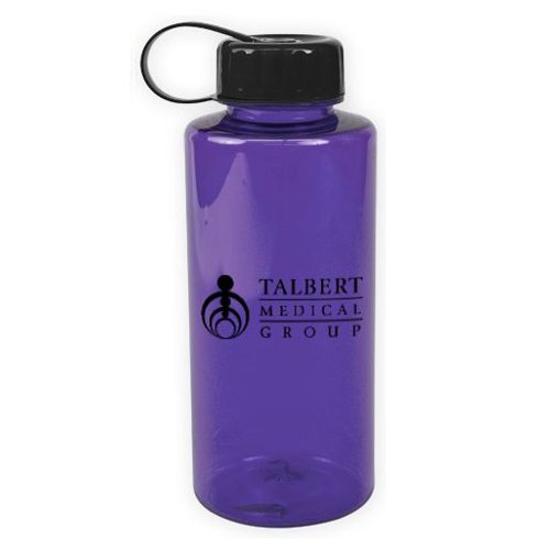Poly-Pure Mountain Bottle - BPA Free - 36 oz. Translucent Violet/Black
