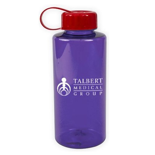 Poly-Pure Mountain Bottle - BPA Free - 36 oz. Translucent Violet/Red